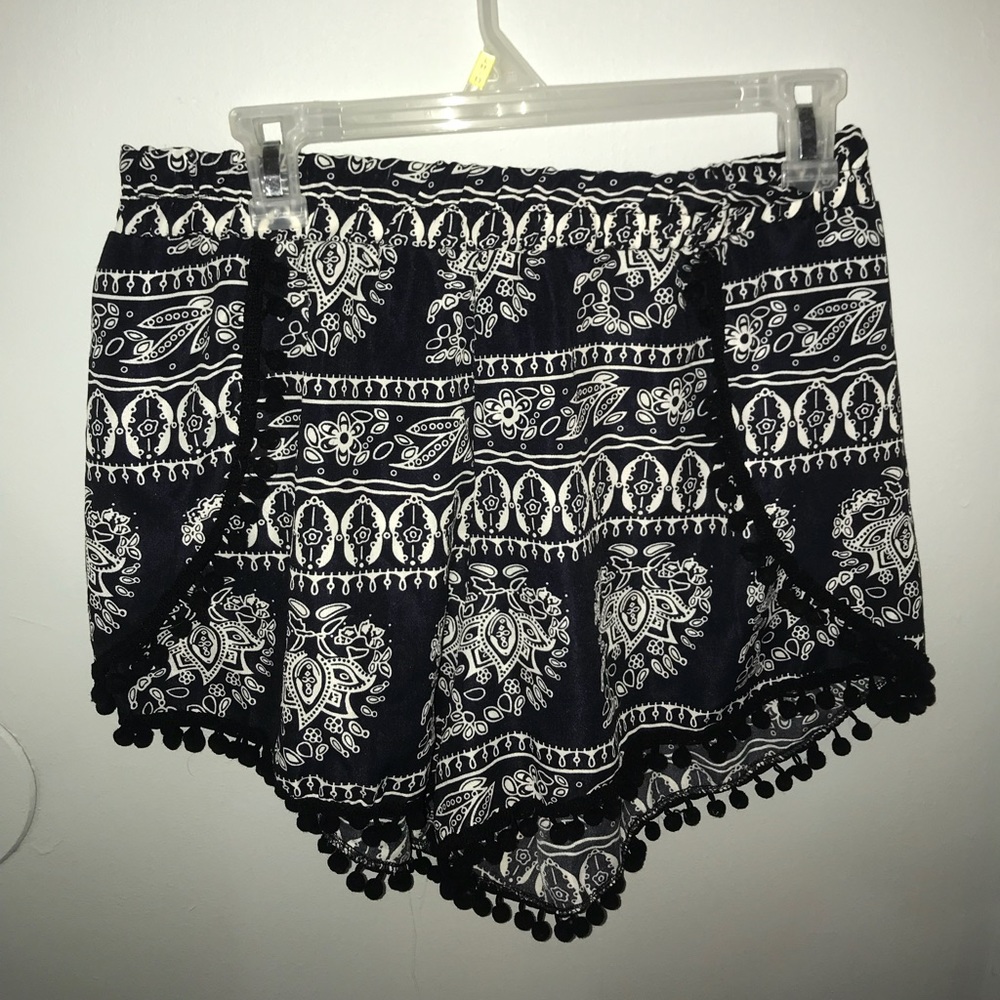 Blue with white detailing parachute shorts